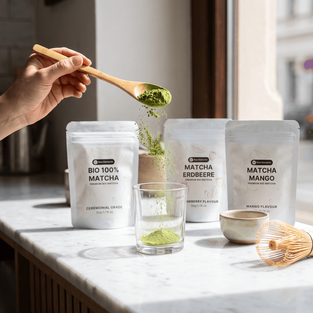 Trio découverte matcha – Pur, mangue et fraise