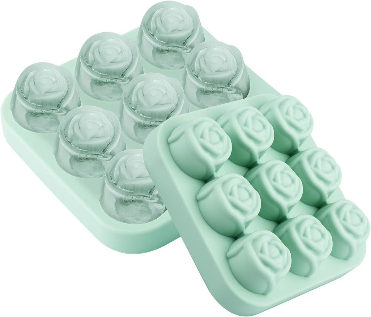 Stampo per ghiaccio a rose – silicone per matcha freddo – altra vista del prodotto