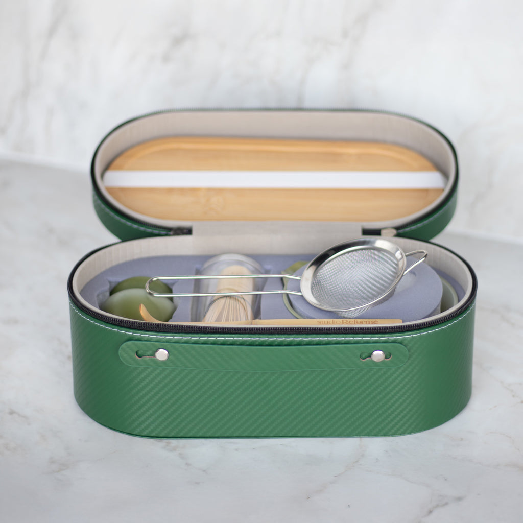 Matcha-Zubereitungsset Grün – 5-teilig im Koffer