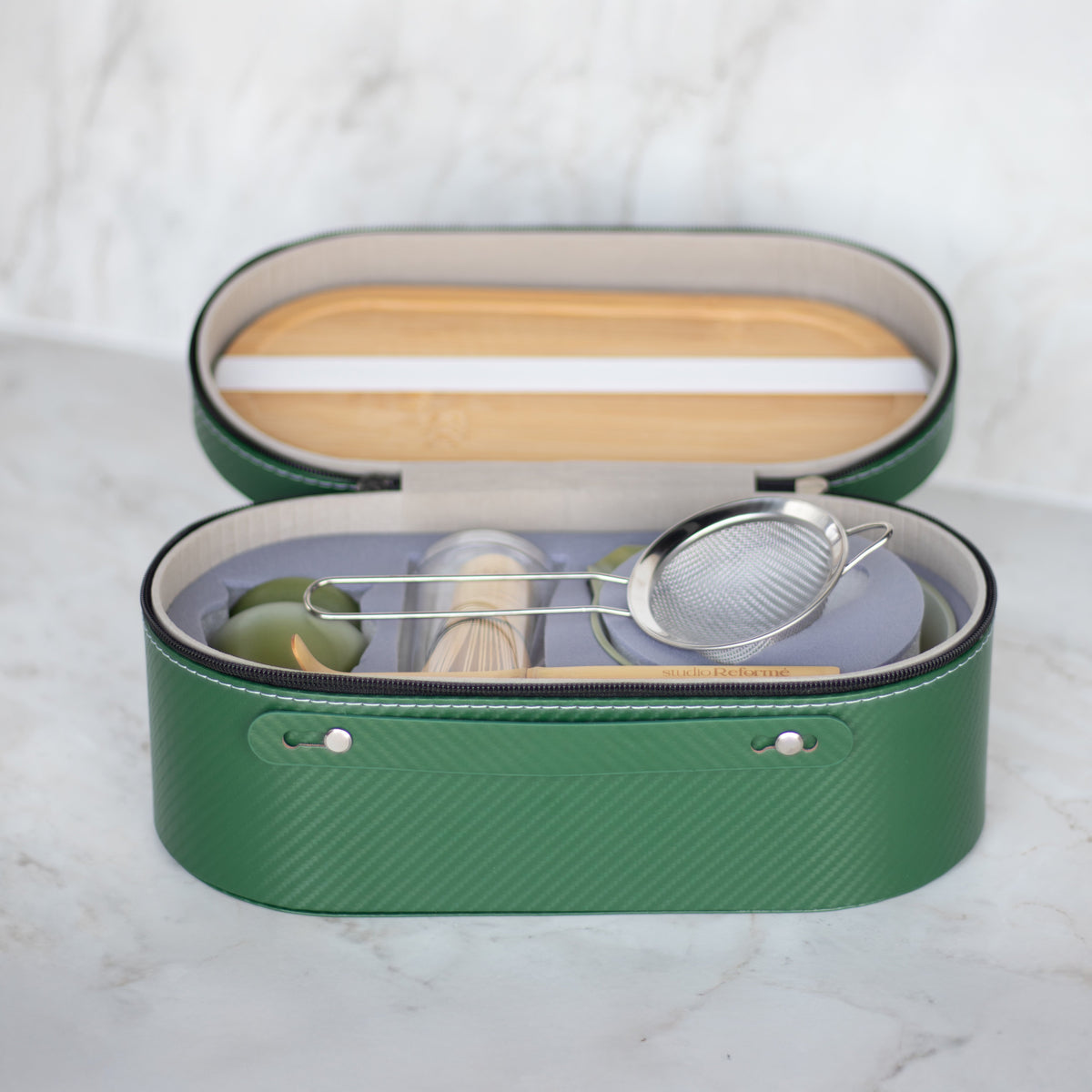 Matcha-Zubereitungsset Grün – 5-teilig im Koffer
